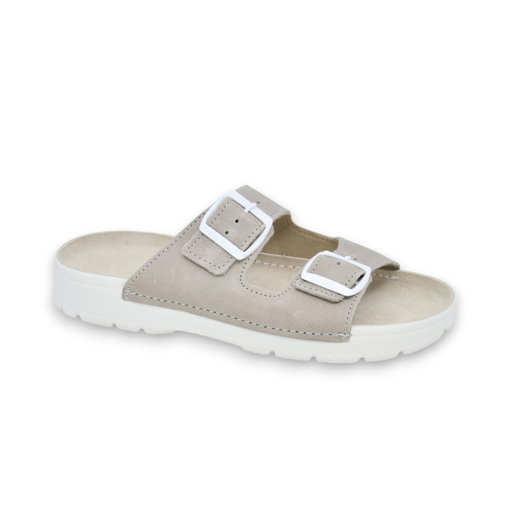 Meeliku Leather Sandals – Grey/White - Image 2