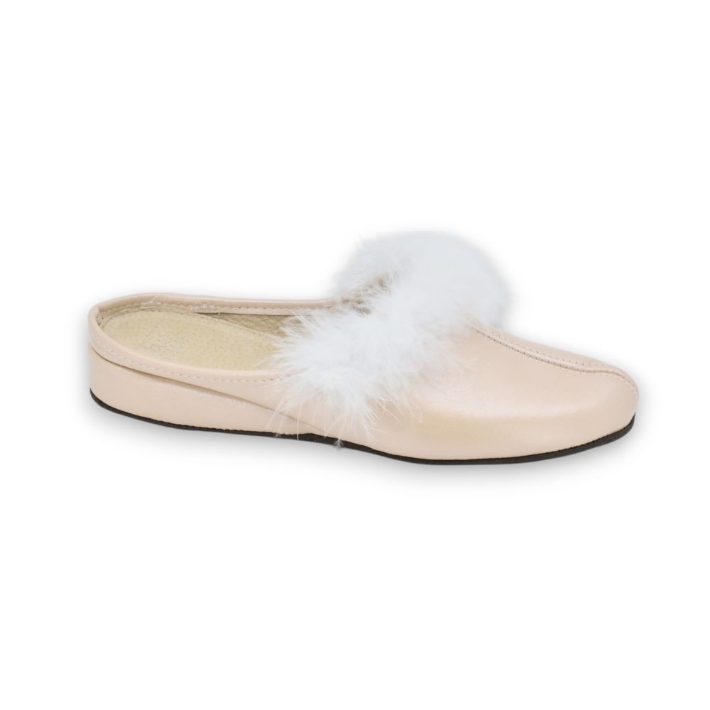 Trinity leather women’s slippers – Light pink - Image 2