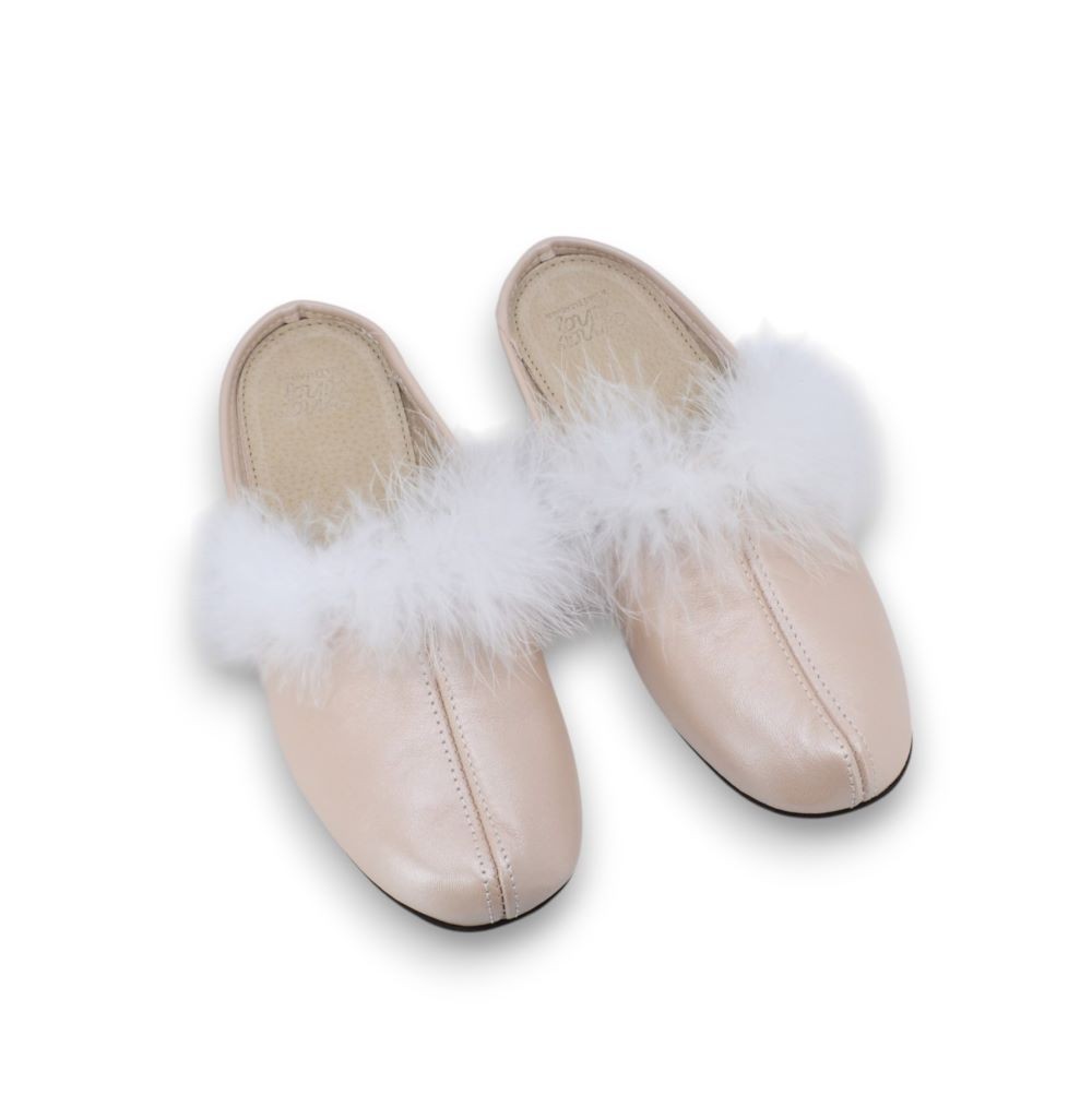Trinity leather women’s slippers – Light pink - Image 3